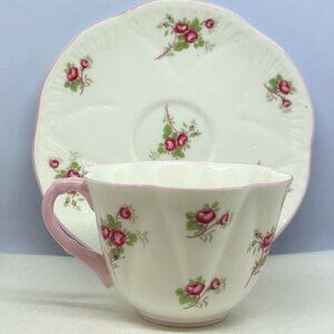 Vintage!  Shelley Fine Bone China England "Rose Spray" #13545 Cup & Saucer